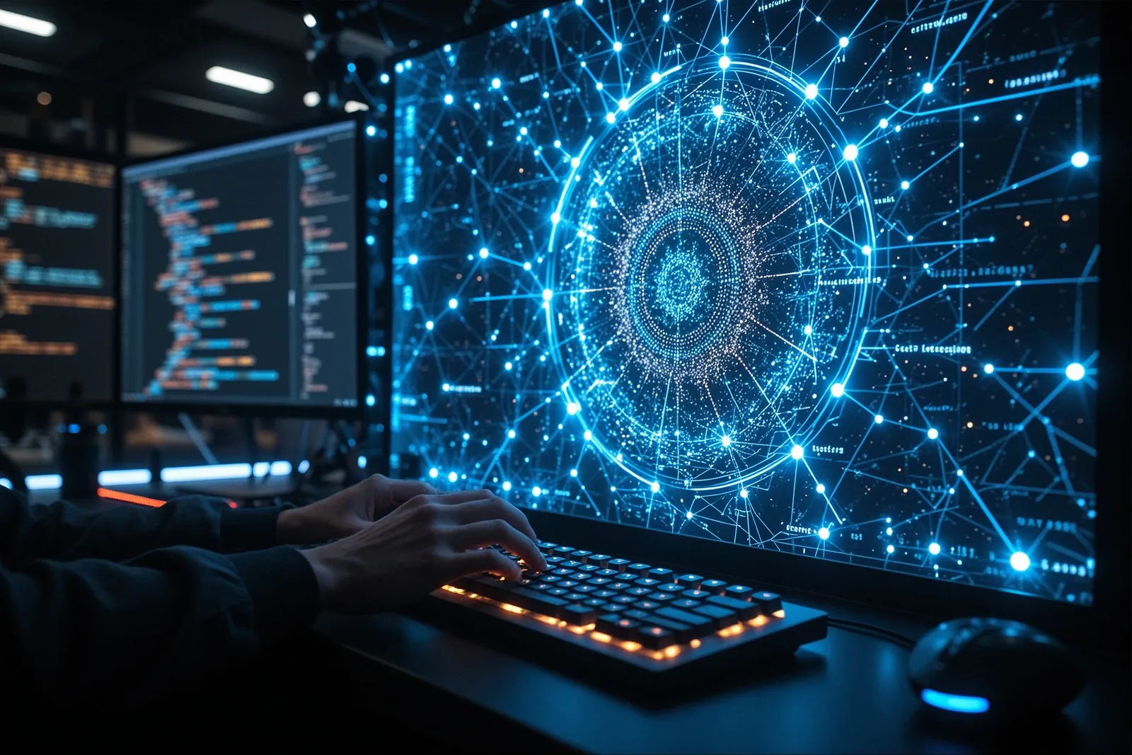 A developer working on a computer with the Gemini API interface open.