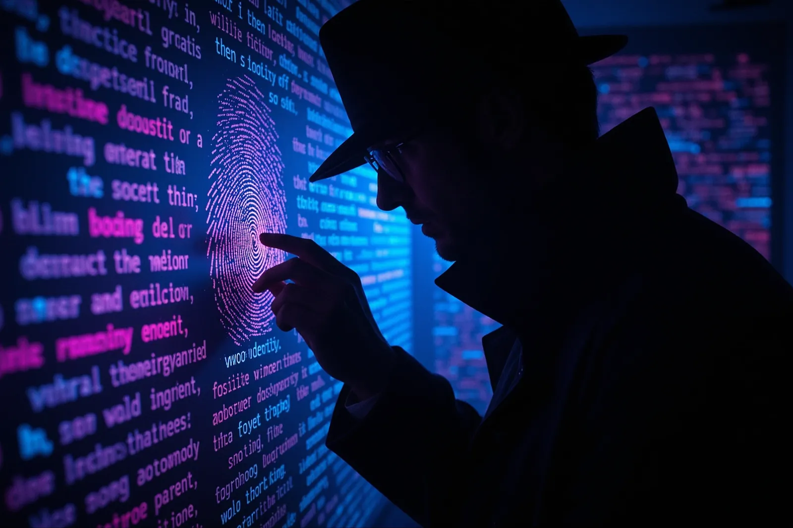 A computer screen displaying AI-generated text and images with a detection tool overlay.
