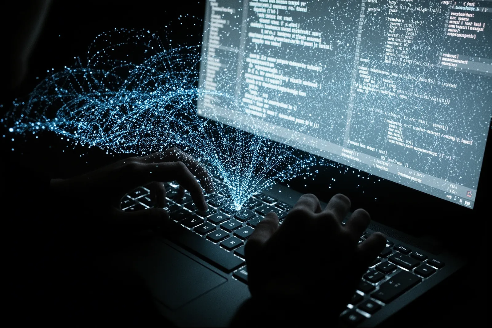 A developer reviewing code on a computer screen with a detailed history and visualization of changes.