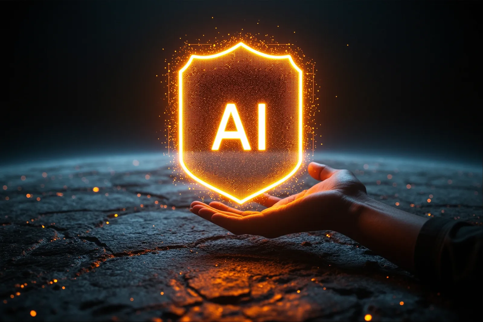 A digital interface showing a label indicating AI-generated content.