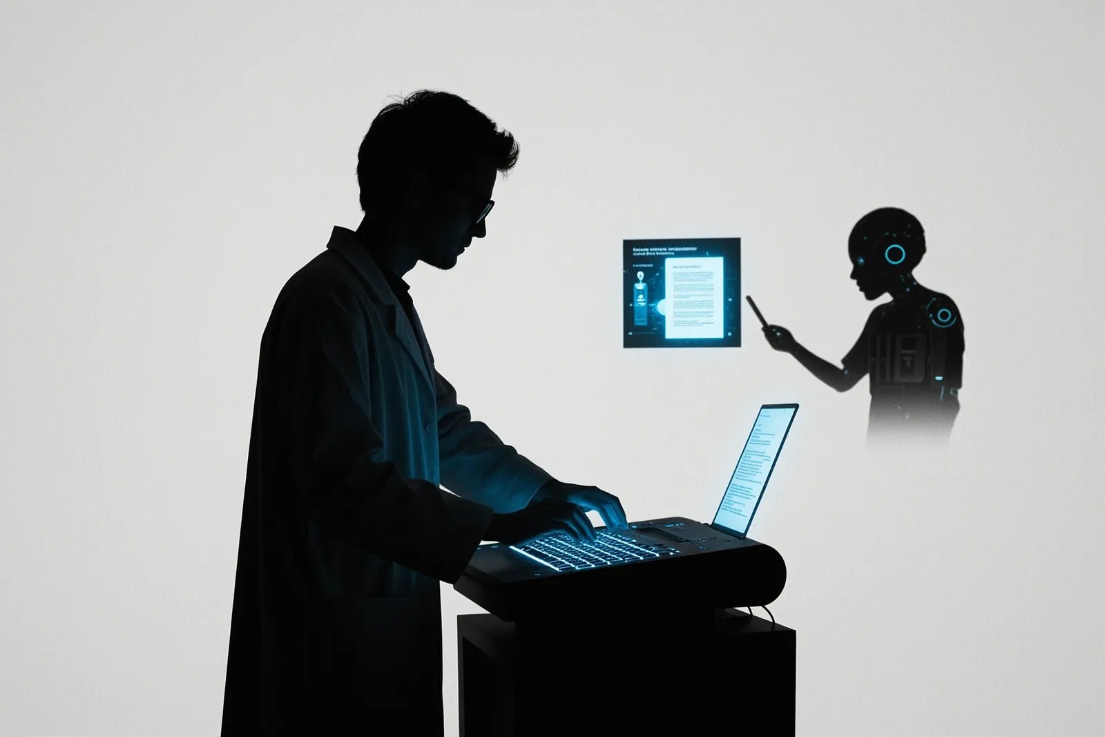 A researcher reviewing a scientific paper on a computer screen.