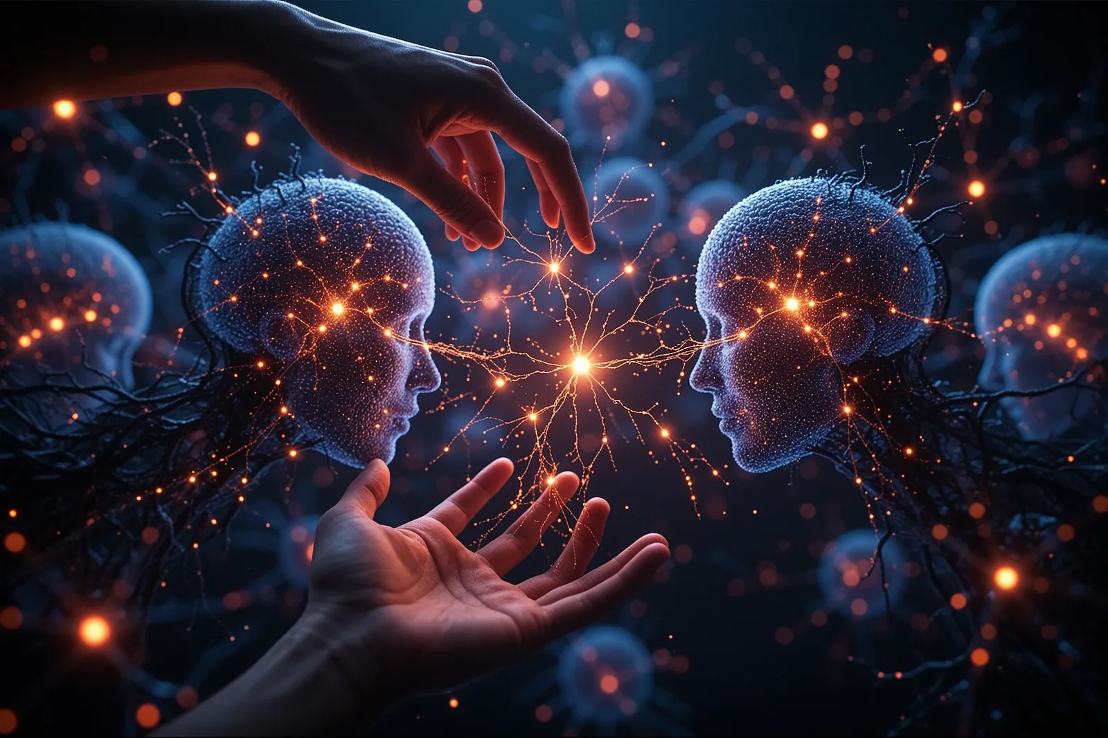 A diagram showing the interaction between different AI models sharing semantic concepts.