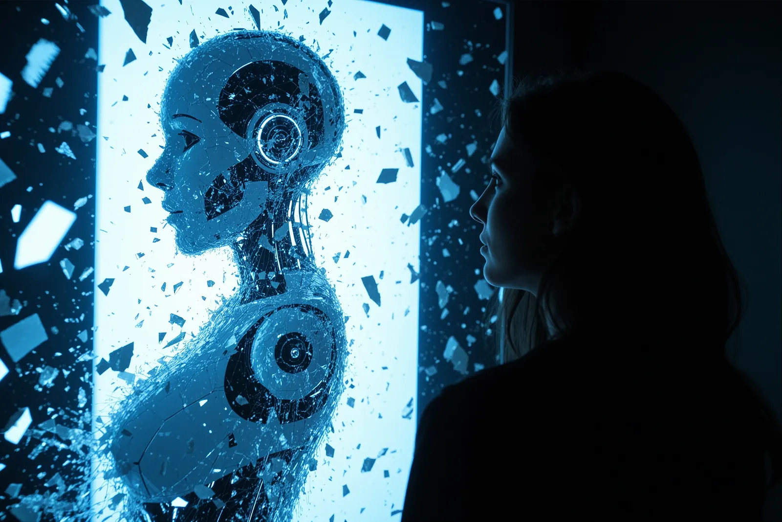 A person using a smartphone with an AI companion app open on the screen.