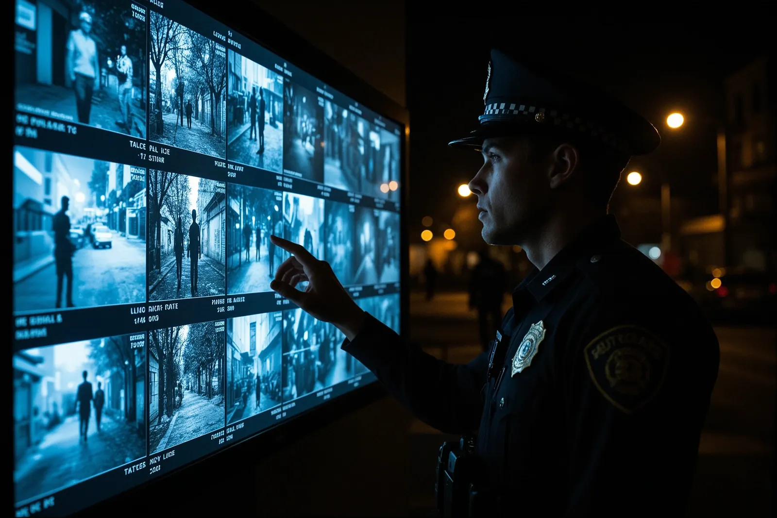 A surveillance camera mounted on a street pole.