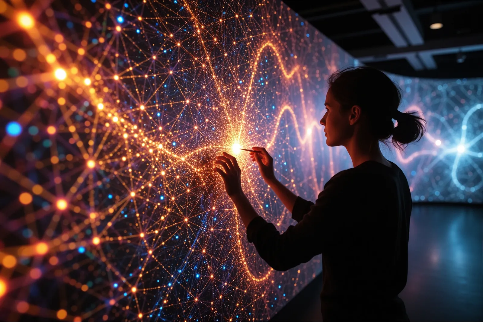 A person brainstorming ideas with the help of an AI assistant on a laptop.