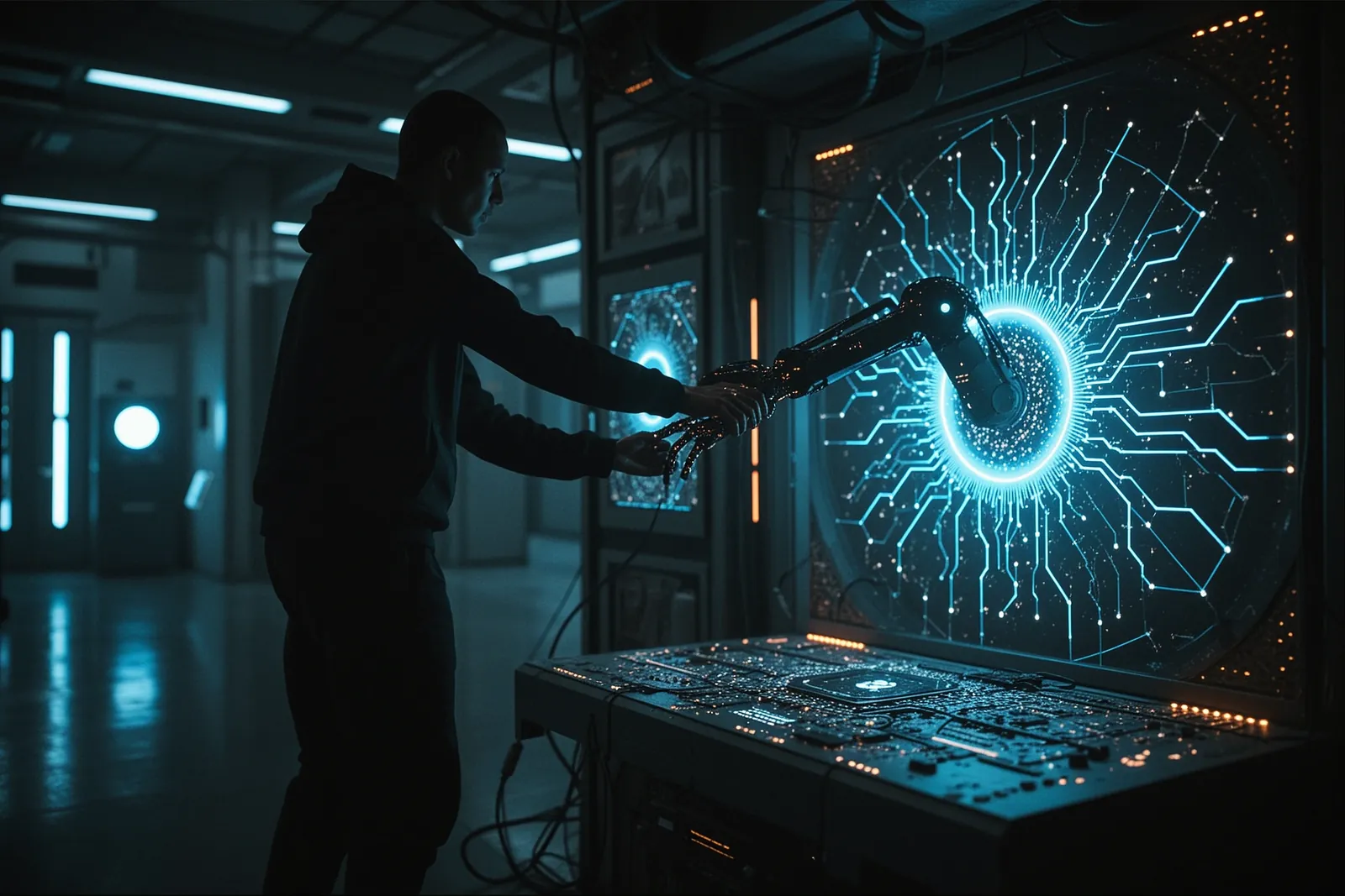 A person pressing a pause button on a digital interface.