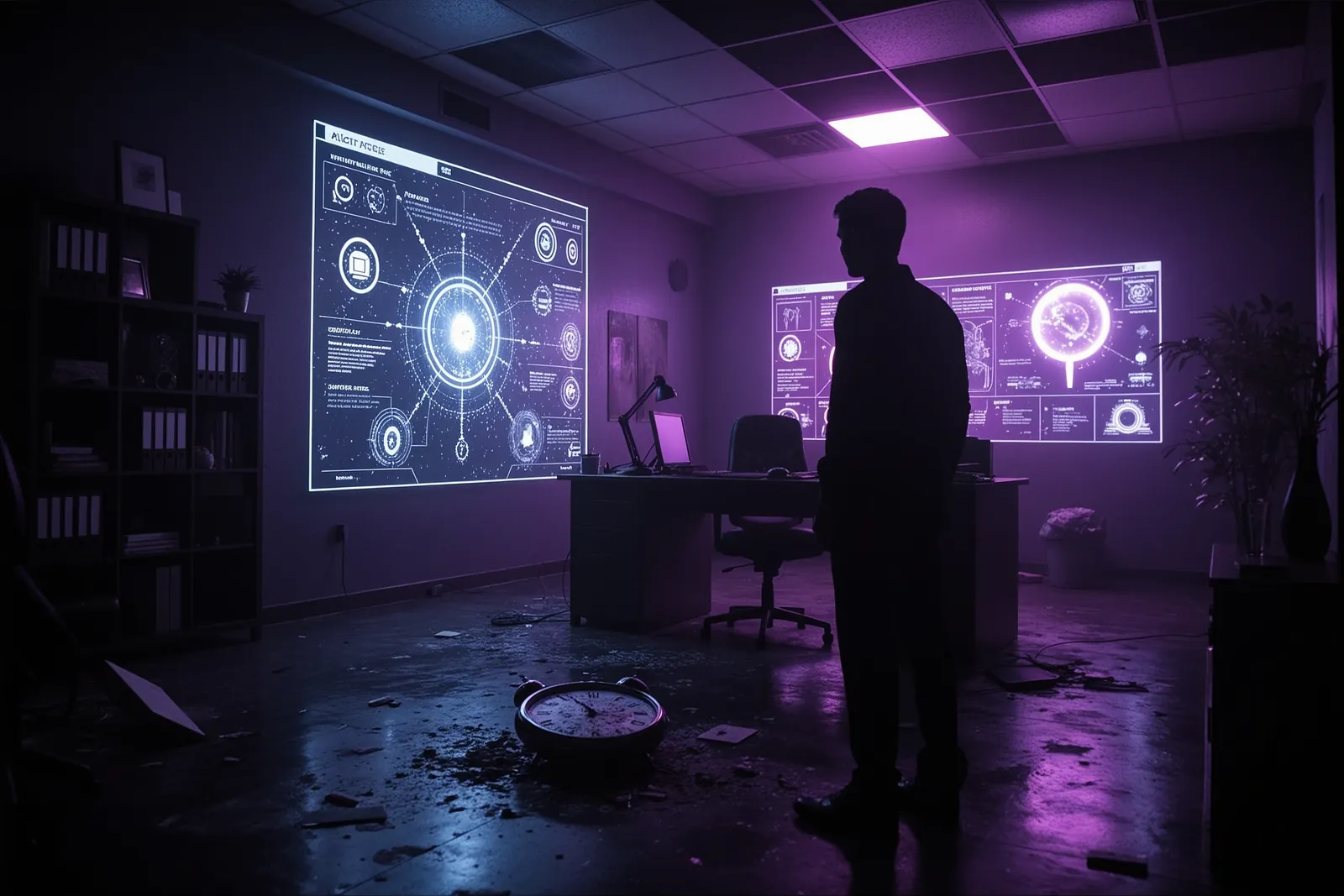 A person working at a computer with an AI assistant interface on the screen.