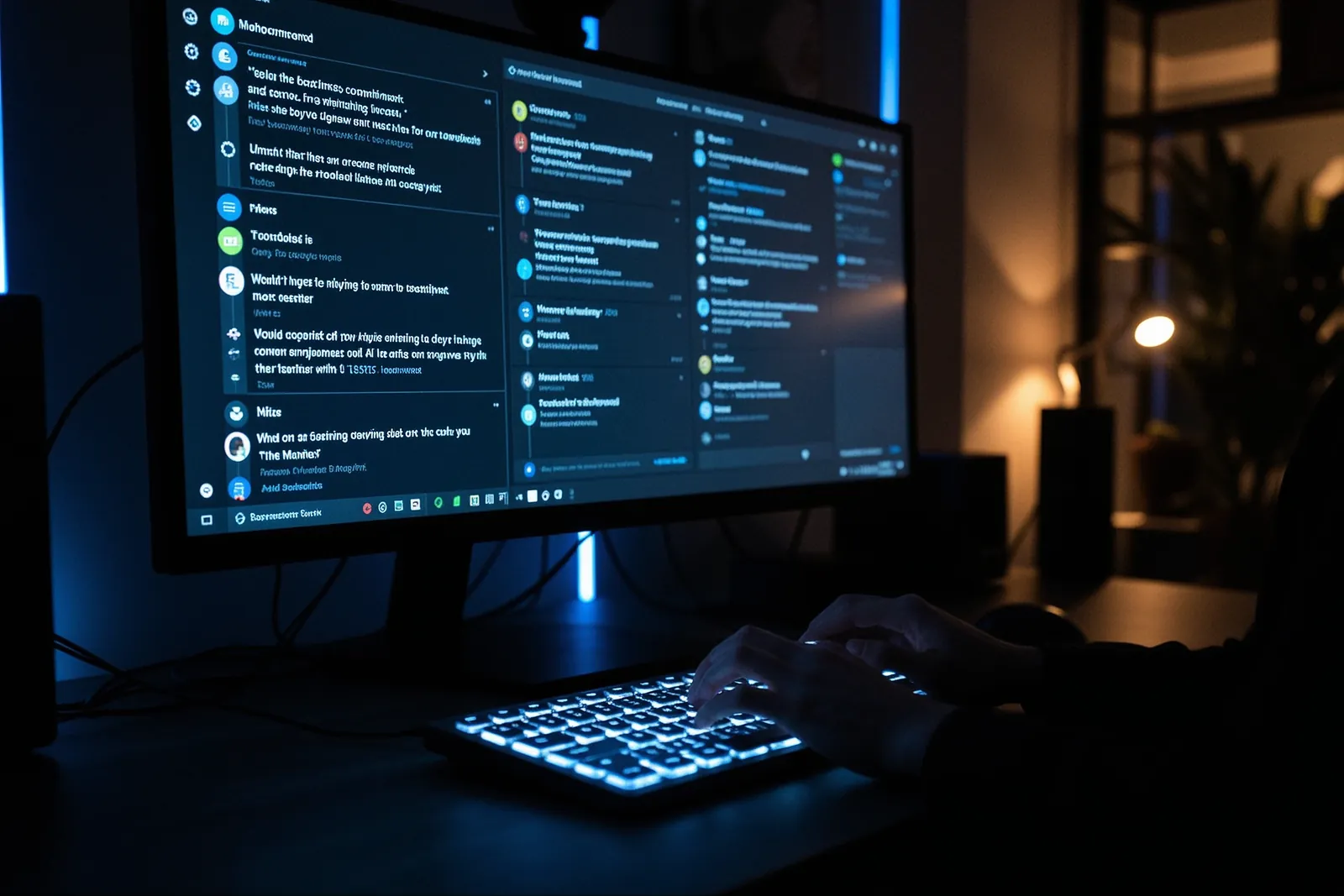 A scientist analyzing data on a computer screen with a thought bubble showing AI models agreeing with incorrect information.