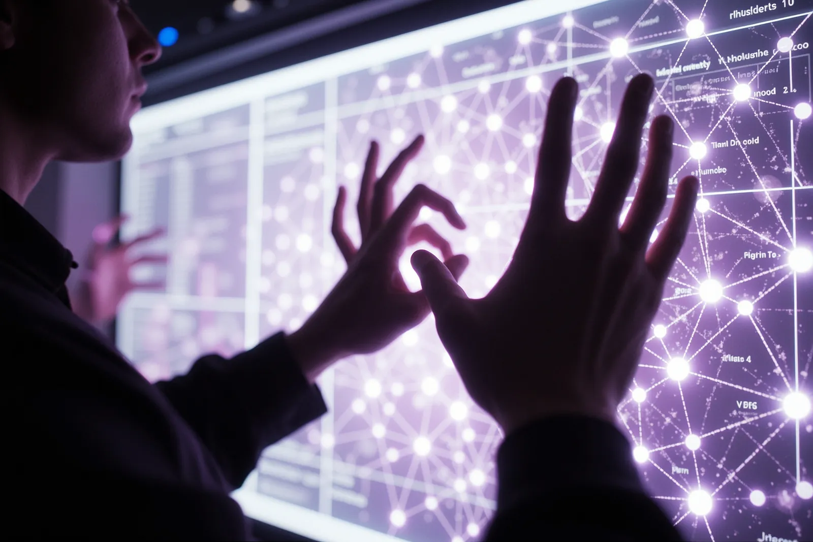 A data analyst reviewing a dashboard with AI-generated insights.