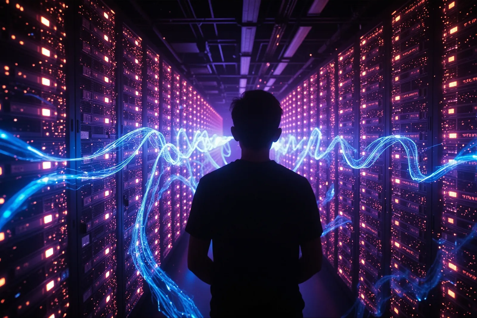 A single GPU with a glowing circuit board, symbolizing advanced AI training capabilities.