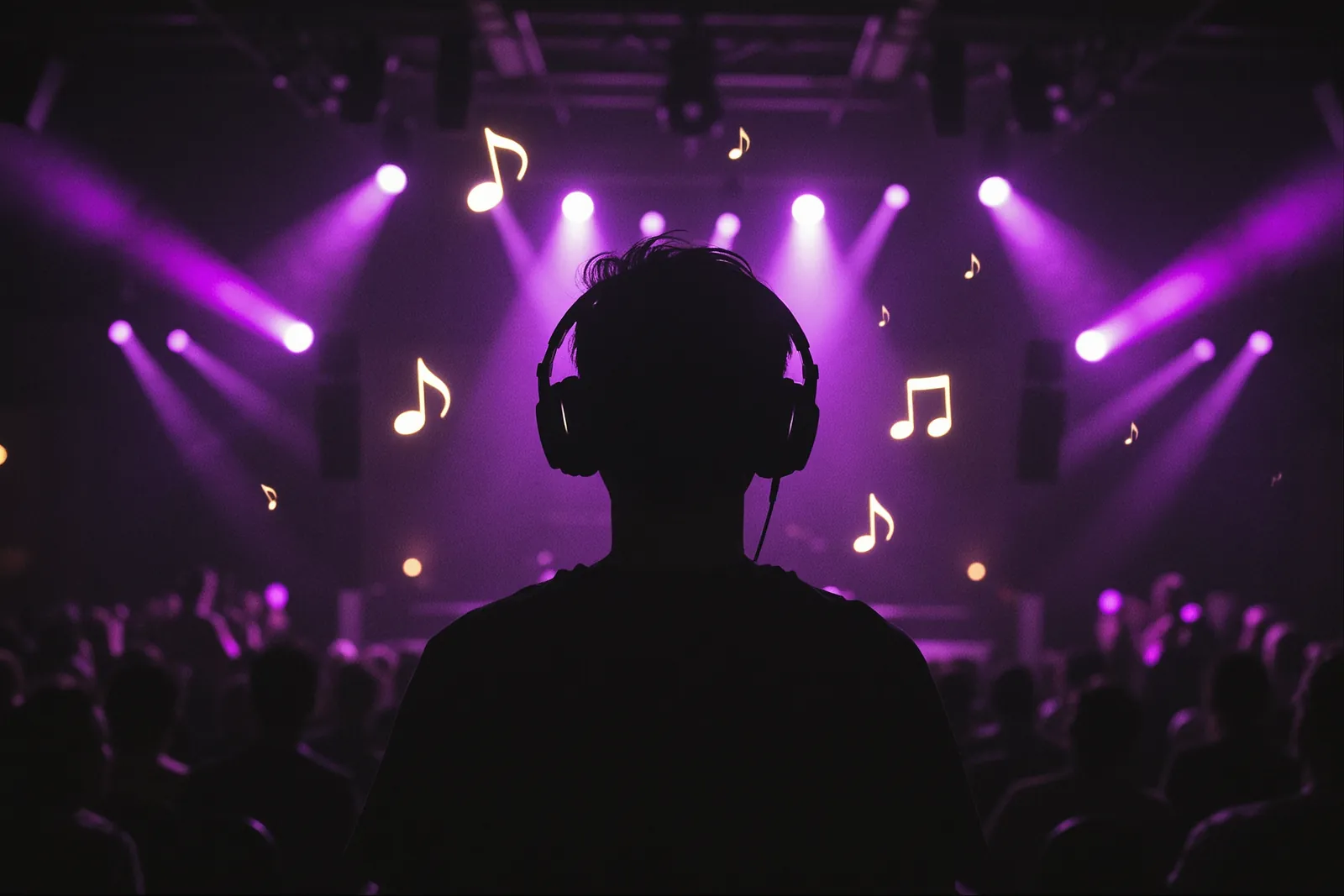 A music streaming app interface displaying AI-generated music tracks.
