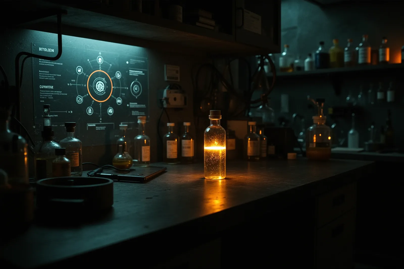 A secure server room with blinking lights and locked cabinets.