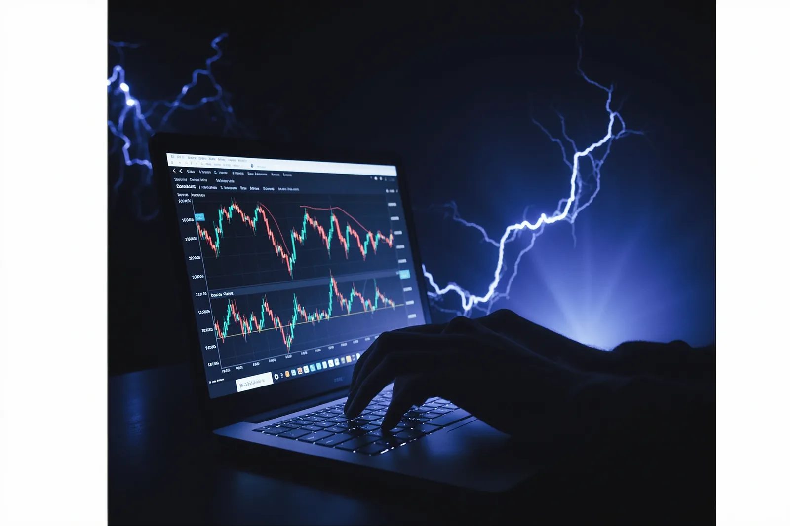A stock market chart showing a sharp decline in AI-related stock prices.