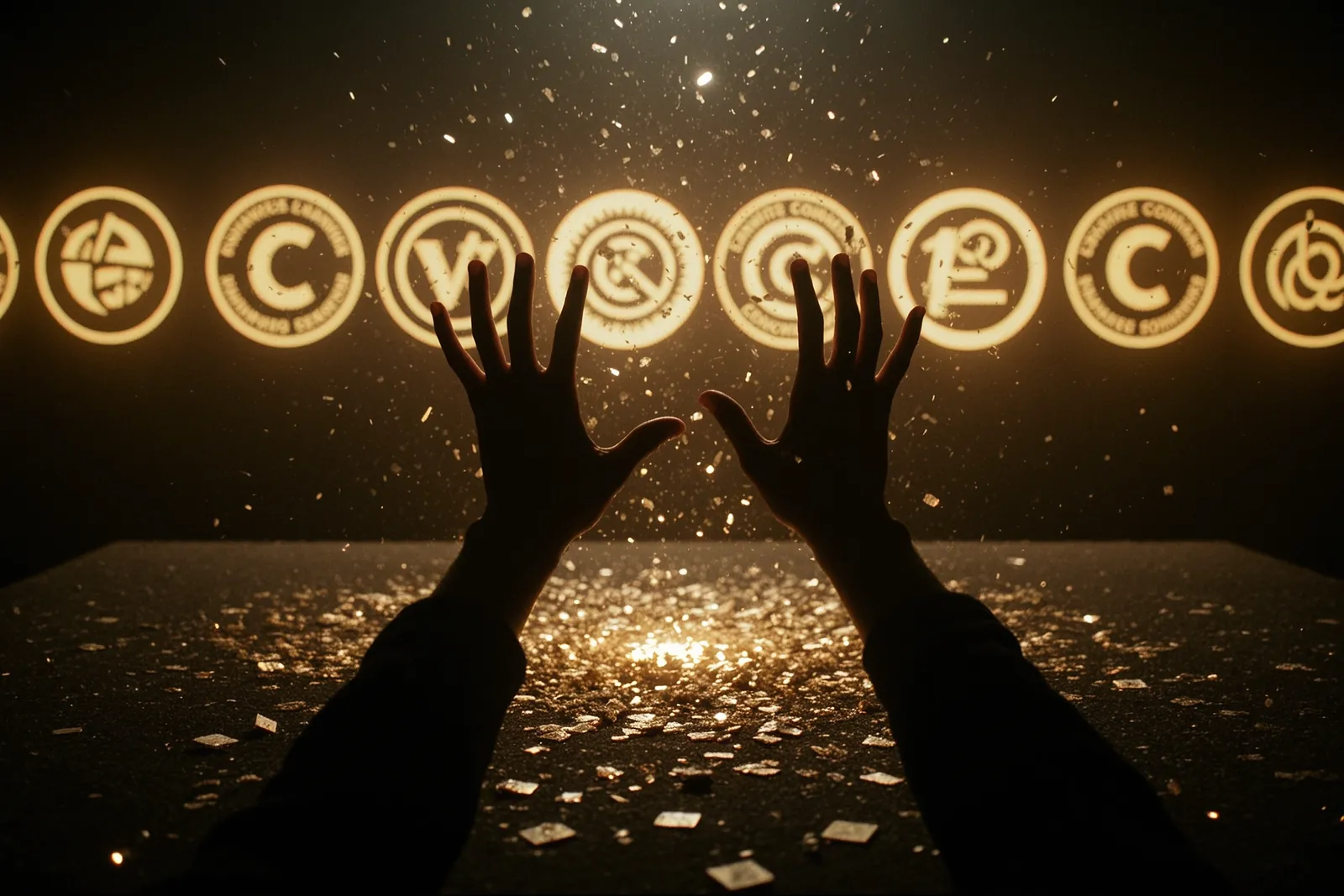 A digital artist working on a creative project with a Creative Commons license.