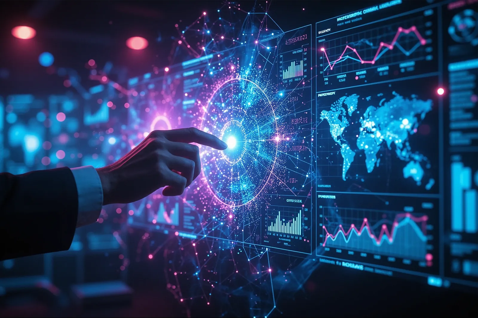 A data visualization dashboard with interactive charts and graphs.