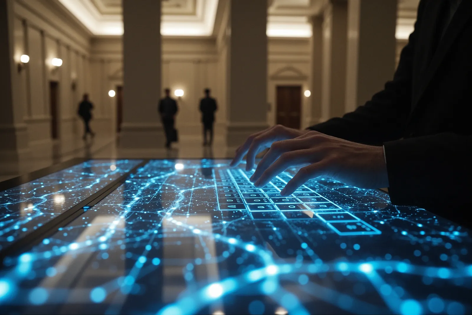 A UN panel discussing AI regulation at a global conference.