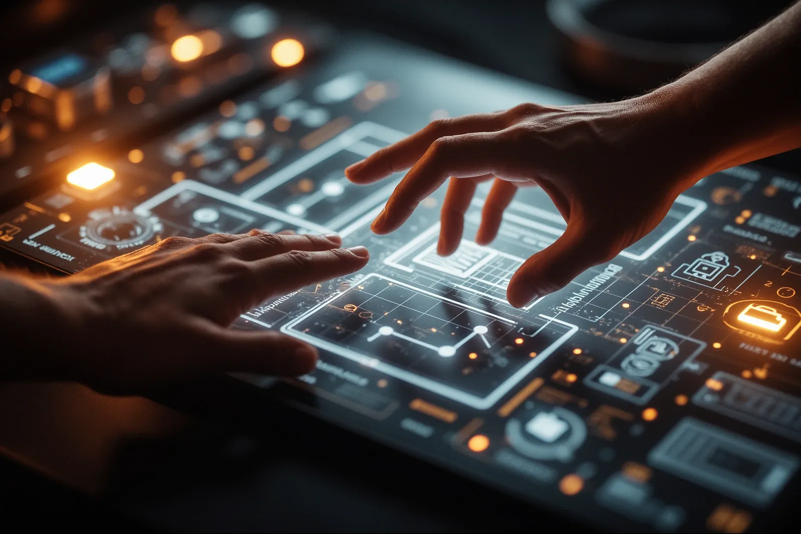 A small business owner using a laptop to create a video ad with AI assistance.