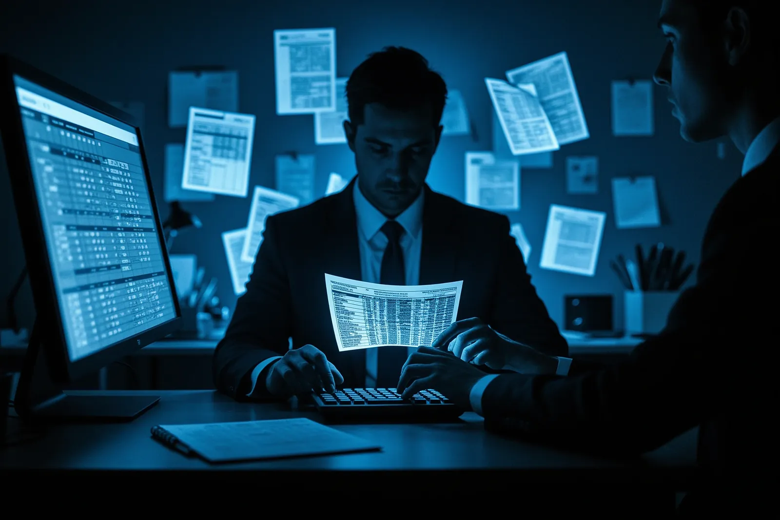 A tax workbook with a digital interface, illustrating GPT-6 Astra's enhanced performance.