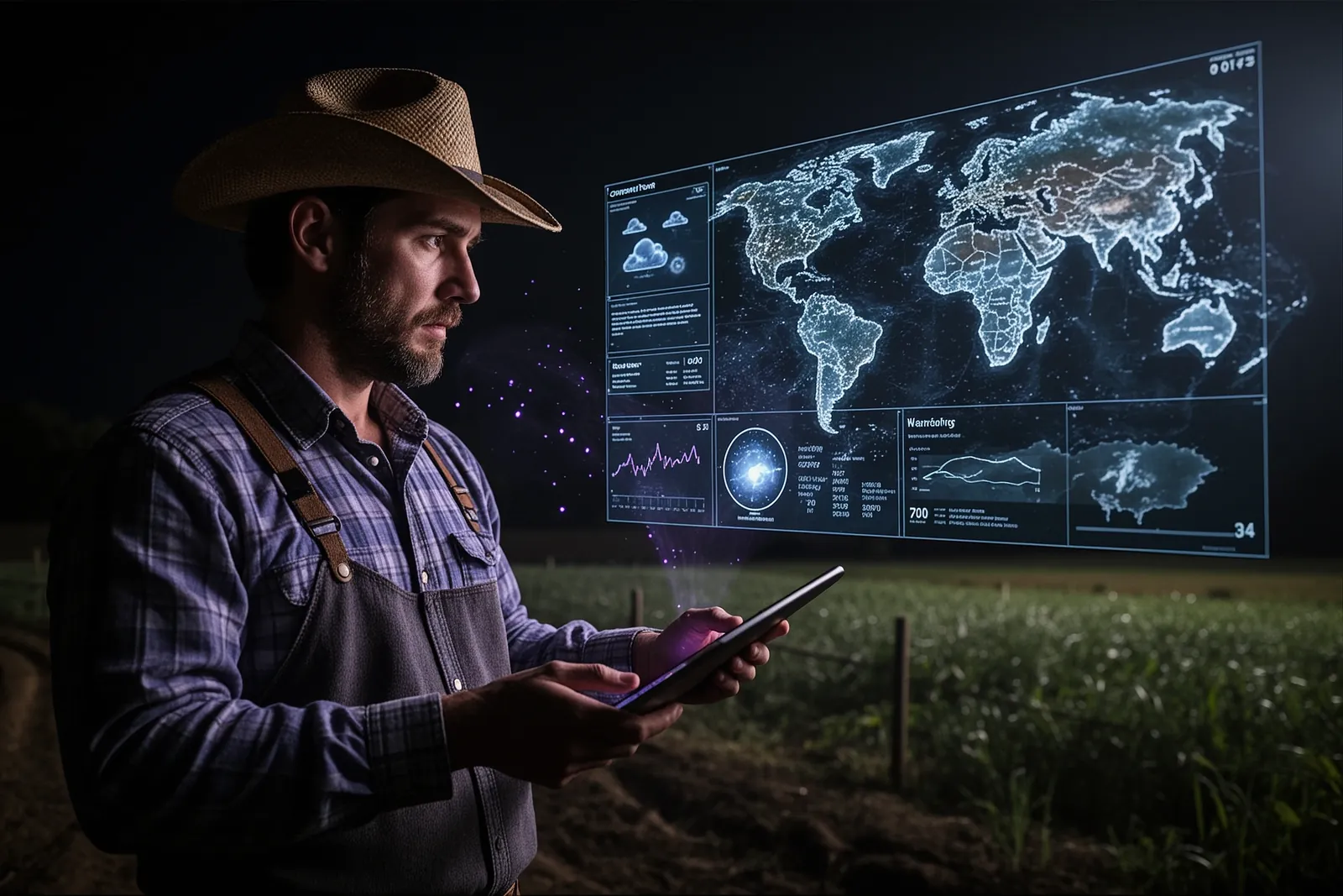 A weather map with AI-generated predictions, illustrating Microsoft's new forecasting tool.