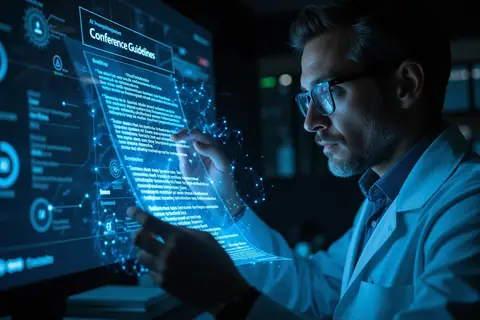 A researcher reviewing a scientific paper on a computer screen.