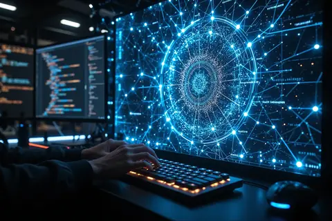 A developer working on a computer with the Gemini API interface open.