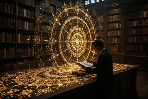 A digital illustration of a bridge connecting humanities and social sciences with AI technology.