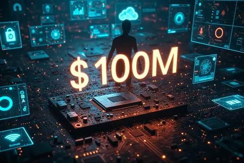 A group of startup founders presenting their AI project to investors.