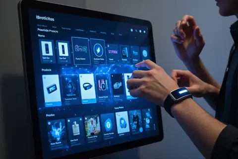 A person browsing an online store with personalized product recommendations.