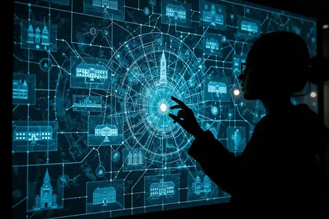 A student using a laptop to plan their degree path with an AI assistant.