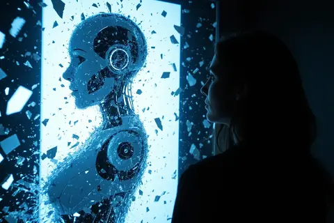 A person using a smartphone with an AI companion app open on the screen.