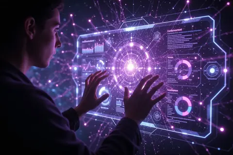A person studying with a laptop and AI-powered learning tools on the screen.