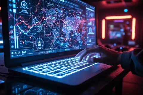 A high-speed data stream flowing through a digital network.