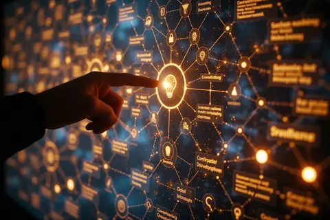 A visual representation of a Directed Acyclic Graph (DAG) used to edit LLM conversation context.