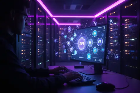 A developer working on a computer with multiple AI model interfaces displayed on the screen.