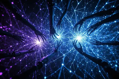 A diagram showing multiple AI agents interacting with shared data.