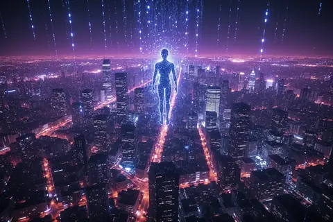 A digital illustration of an AI agent managing a complex workflow.