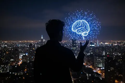 A person using a laptop with a mental health AI chat interface on the screen.