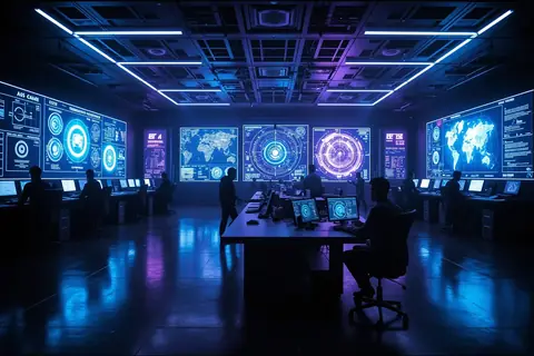A group of tech company logos displayed together on a digital screen.