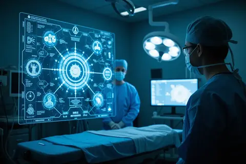 A doctor reviewing a patient's medical records on a computer screen.