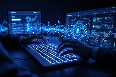 A computer screen displaying a hacked website with AI-generated content.
