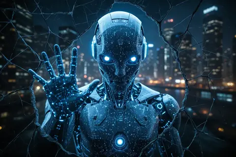 A digital illustration of AI agents discussing strategies on a virtual wiki.