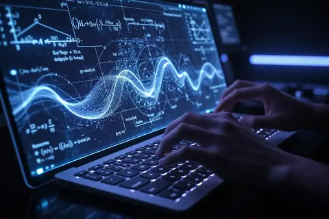 A complex mathematical equation displayed on a computer screen.