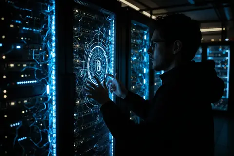 A minimal AI agent interface running on a local machine.