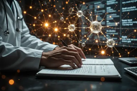 A medical professional analyzing a patient's respiratory data on a computer screen.