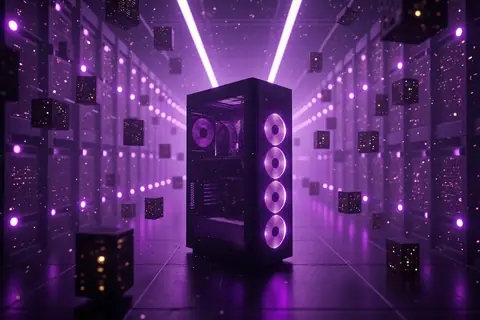 A single GPU card with advanced AI training software interface displayed on a monitor.