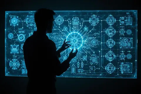 A person using a laptop to practice system design interviews with an AI tool.