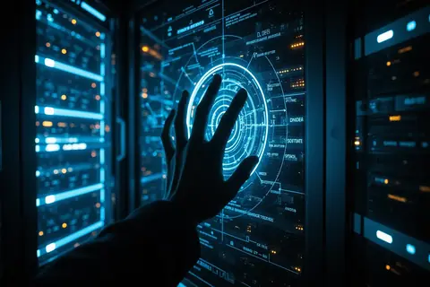 A data center with servers, illustrating Anthropic's investment in Akamai's cloud infrastructure.