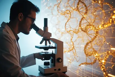 A scientist working in a high-tech lab, illustrating Anthropic's AI-powered wet lab.
