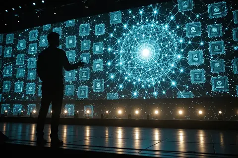 Andrew Feldman speaking at a conference, illustrating Cerebras Systems' approach to AI scaling.