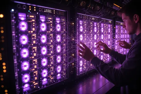 A futuristic digital memory chip with a secure lock, representing Galahad's secure AI memory system.